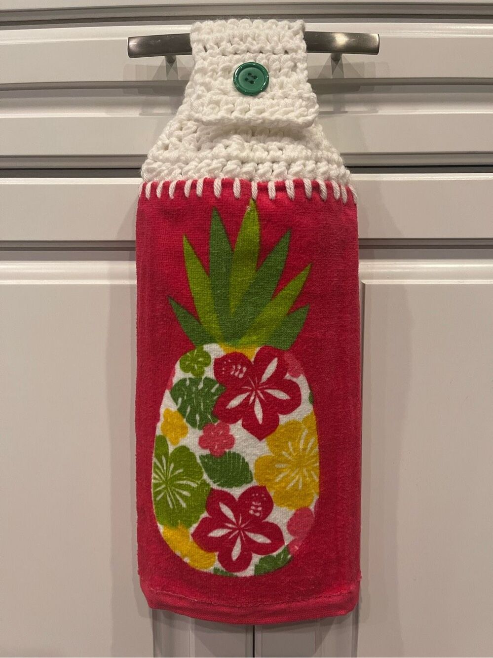 Crochet Top Kitchen Towel- Big Pineapple